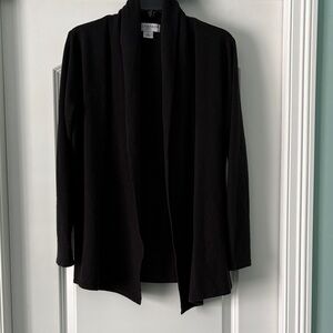 Sag Harbor Classic Black Open Cardigan